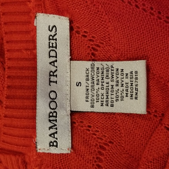 Bamboo Traders Orange Knit Sweater Blouse Women's Size S - Picture 7 of 7